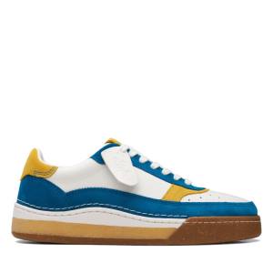 Clarks Craft Court δαντελα Sneaker ανδρικα ασπρα μπλε | CLK240CFM